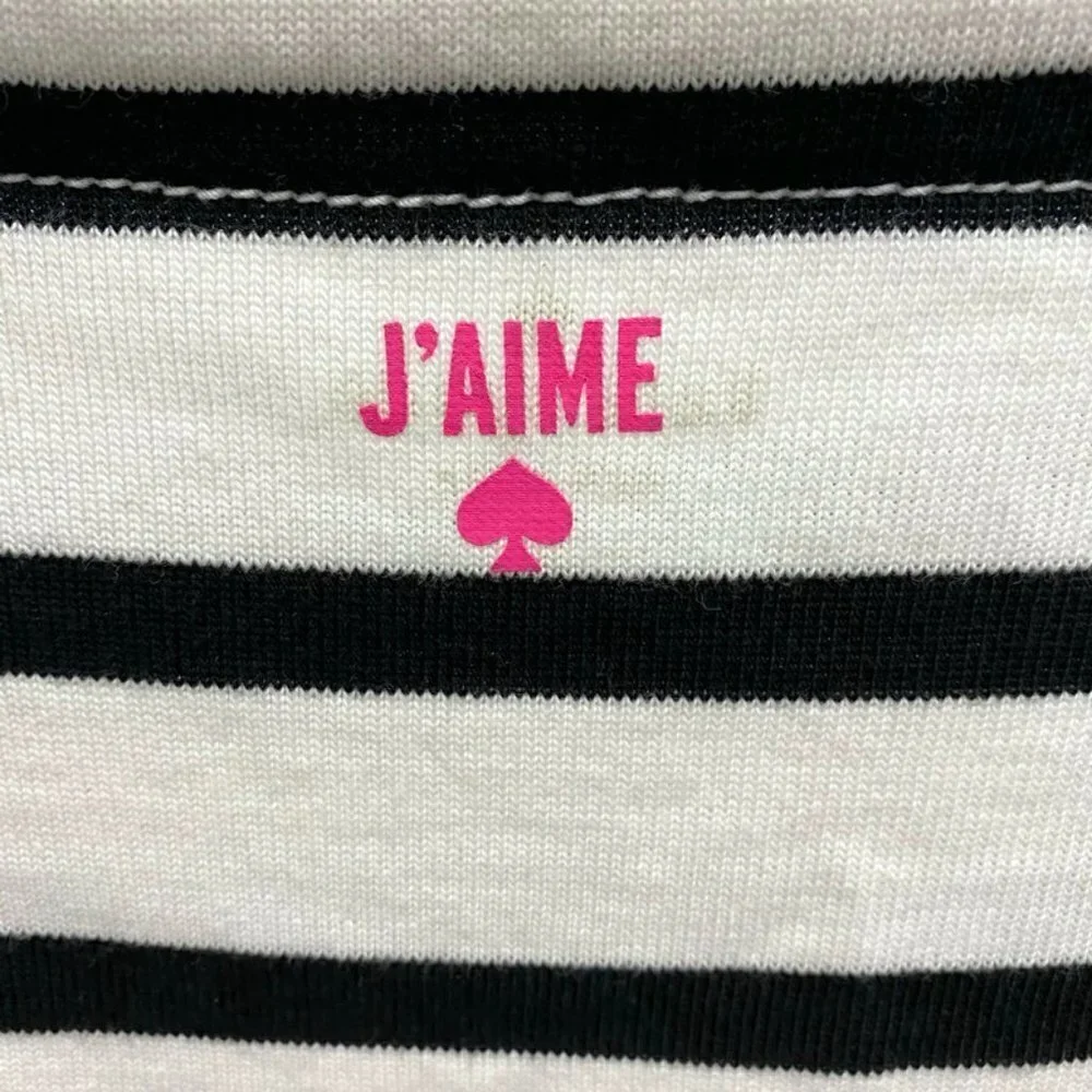 Kate Spade White & Black Striped Long Sleeve Shirt